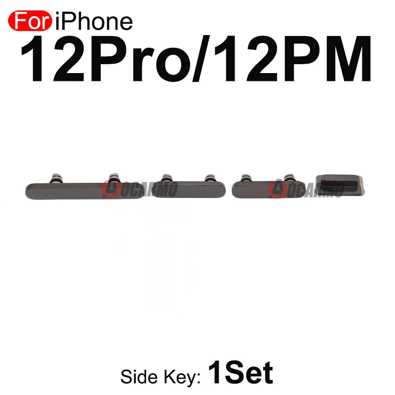 Aocarmo Full Set Side Key Power On Off Volume Mute Buttons Replacement Parts For Apple iPhone 12 Pro Max 12Pro 12PM