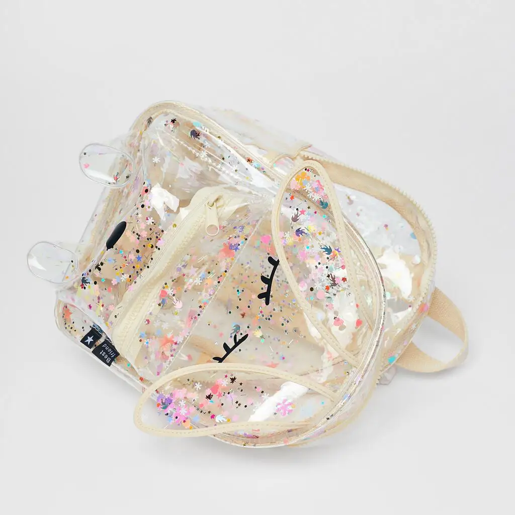 New Kids Backpack Bling Bling Cute Backpack Rabbit Transparent Backpack Kids School Bag Kids Accessories for Girls Boys