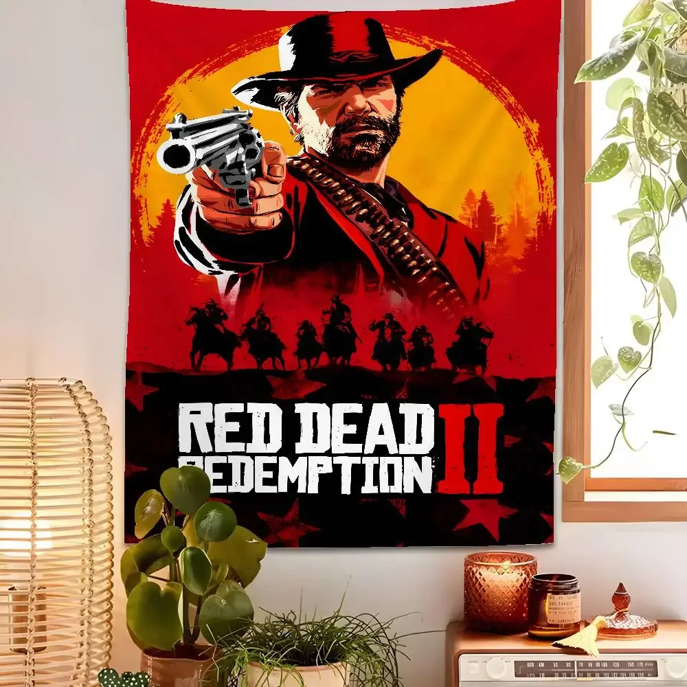 لعبة R-red Dead Redemption نسيج معلق عنبر غرفة المفرش بطانية غرفة الأطفال هدية تزيين المنزل الطرف