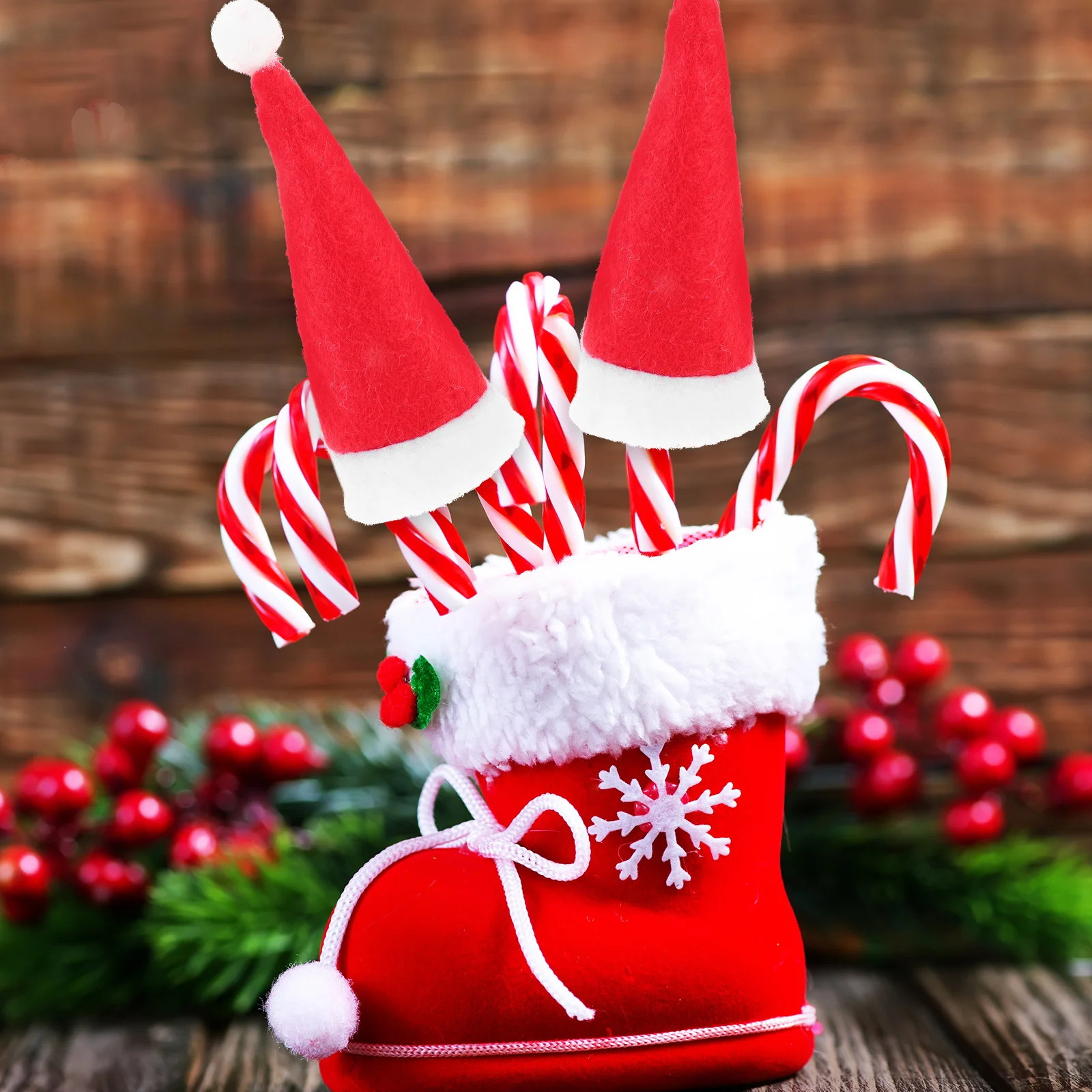 

24 pcs Christmas For Lollipop Decor Diy Party Xmas Crafts Accessories Tiny Miniature Hat For Xmas Hat Holiday Decoration