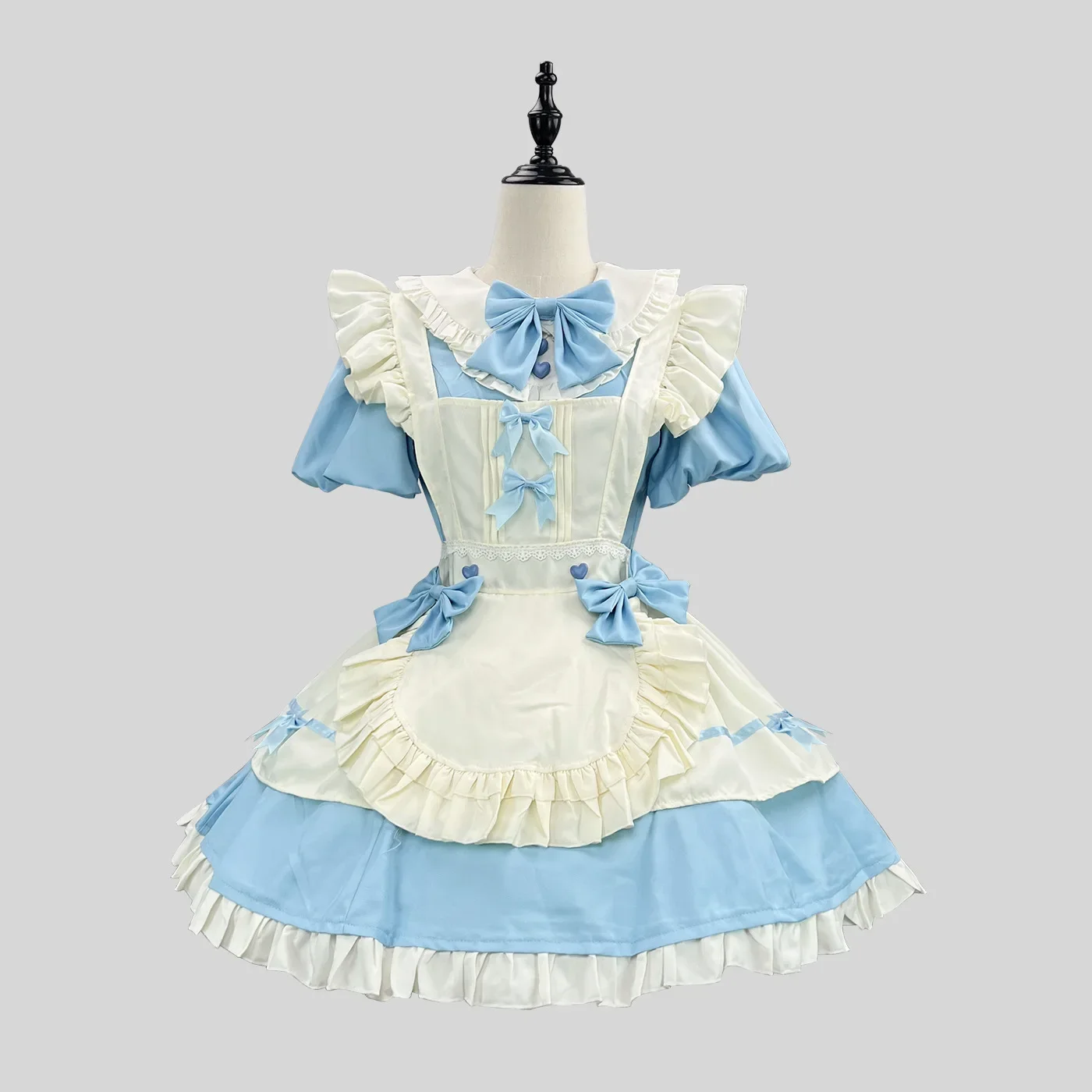Anime S-5XL francés dulce lindo vestido de sirvienta Lolita disfraz Cosplay chica mujer elegante cintura abrazando vestido ropa de manga voladora