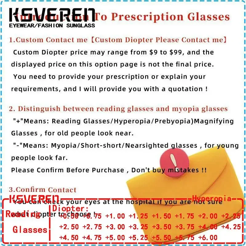 KSVEREN Square Anti Blue Blocking 독서 안경 더블 브리지 광학 처방 안경 클래식 대형 프레임 안경 프레임