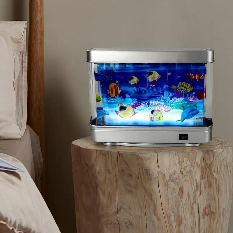 

Artificial Aquarium Artificial Aquarium With Moving Fish Cute Realistic Quiet Glow Sensory Decoration For Birthday Baby Adults