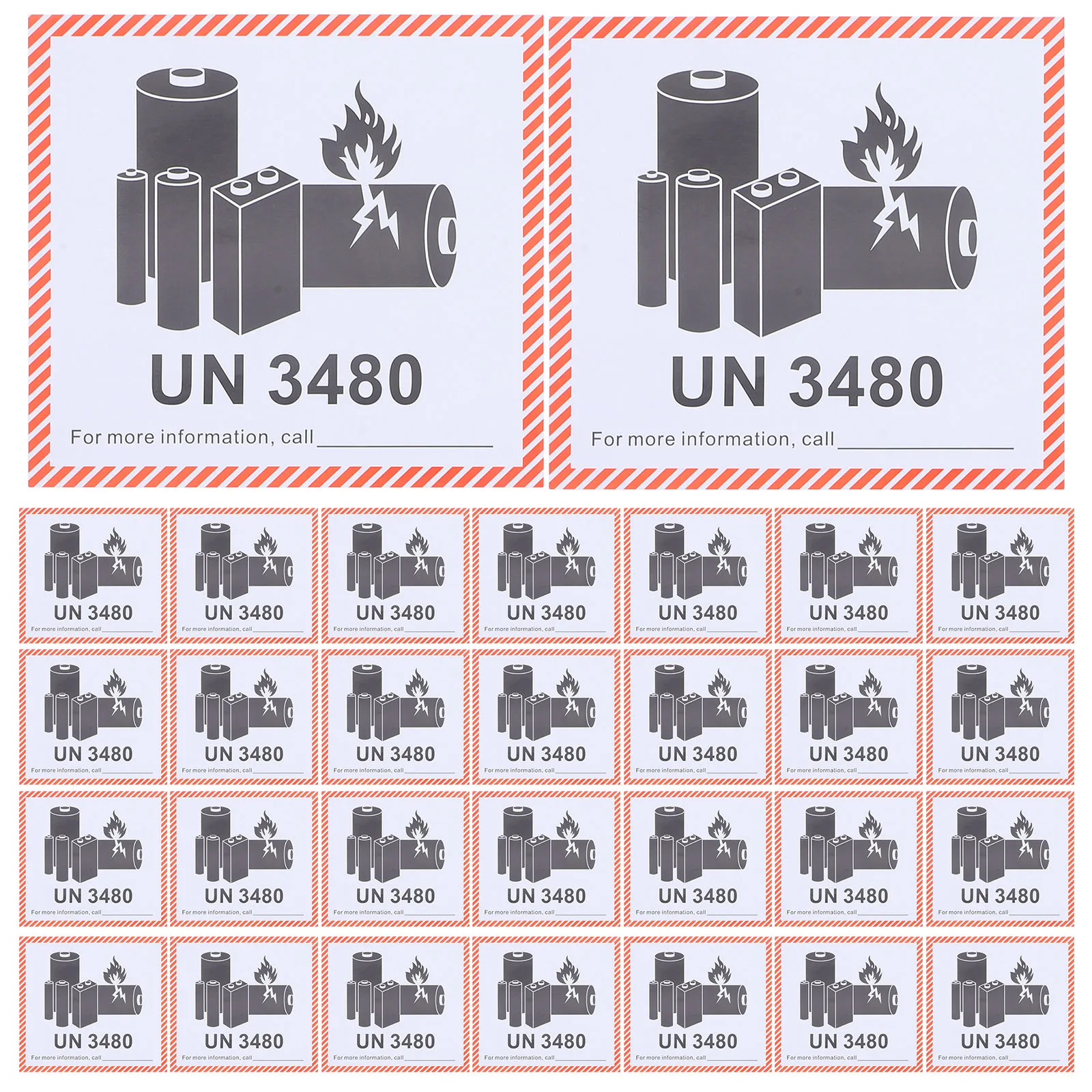 Fireproof Labels For Shipping Warning Stickers Un3480 Durable Adhesive Safety Labels Folder Tags
