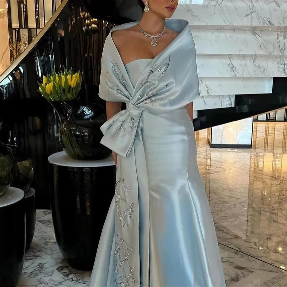 تخصيص رائعة Ruched الديكور المرأة حفلة موسيقية فستان قبالة الكتف الساحرة حورية البحر فستان الحفلات القوس المرأة ثوب مسائي #2