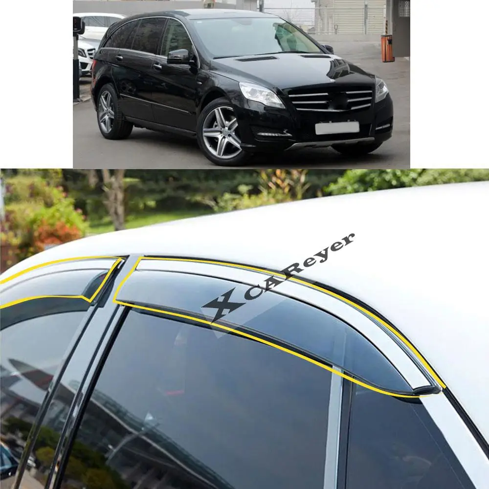 For Mercedes-Benz R-Class R500 R350 R300 2008 2009 2010 2011 2012 2013 2014-2017 Sticker Window Glass Wind Visor Rain/Sun Guard