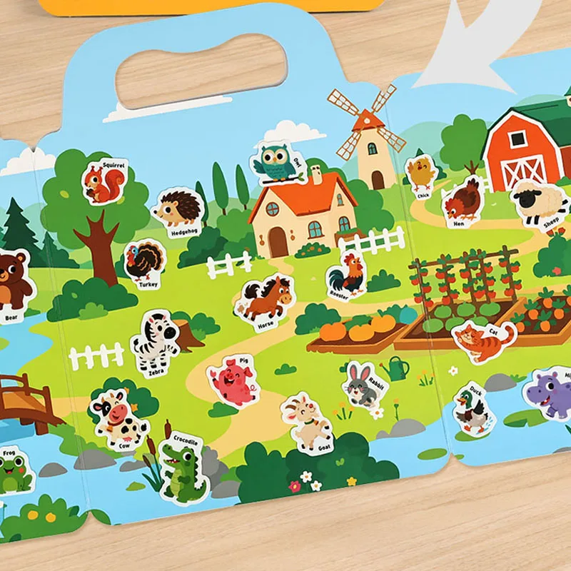 Multiple Scenarios Reusable Sticker Book Bubble Jelly Paste Toy Educational Learning Travel Stickers Activity Books Classic Toys