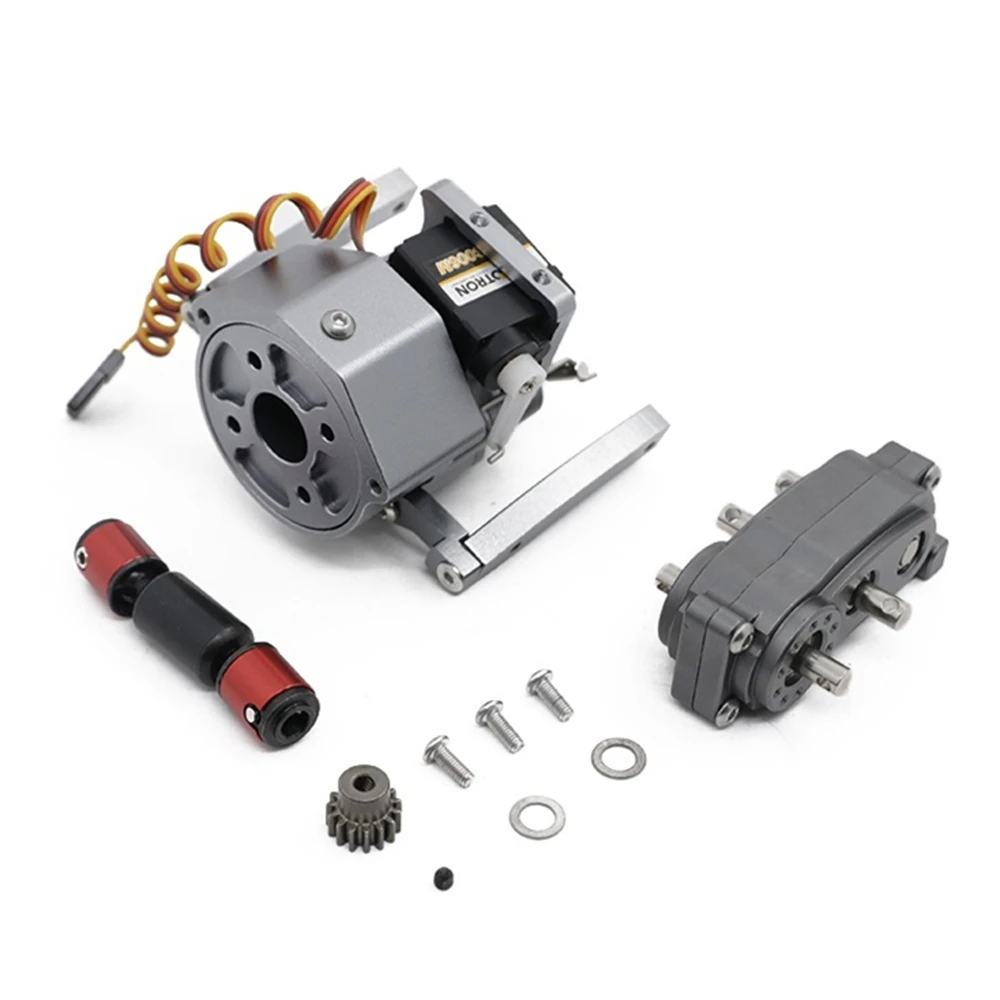 Front Motor Prefixal Shiftable Gearbox Transfer Case Set for 1/10 RC Crawler Car Axial SCX10 & SCX10 II Upgrade Parts,3