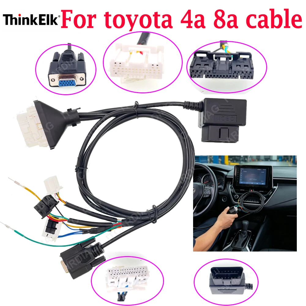 

3 In 1 Toy30 Cable TOY30 4A 8A BA Cable for Toyota All Key Lost 4A 8A BA Connector Smart Key Cable for OBDSTAR K518 Xhorse Key
