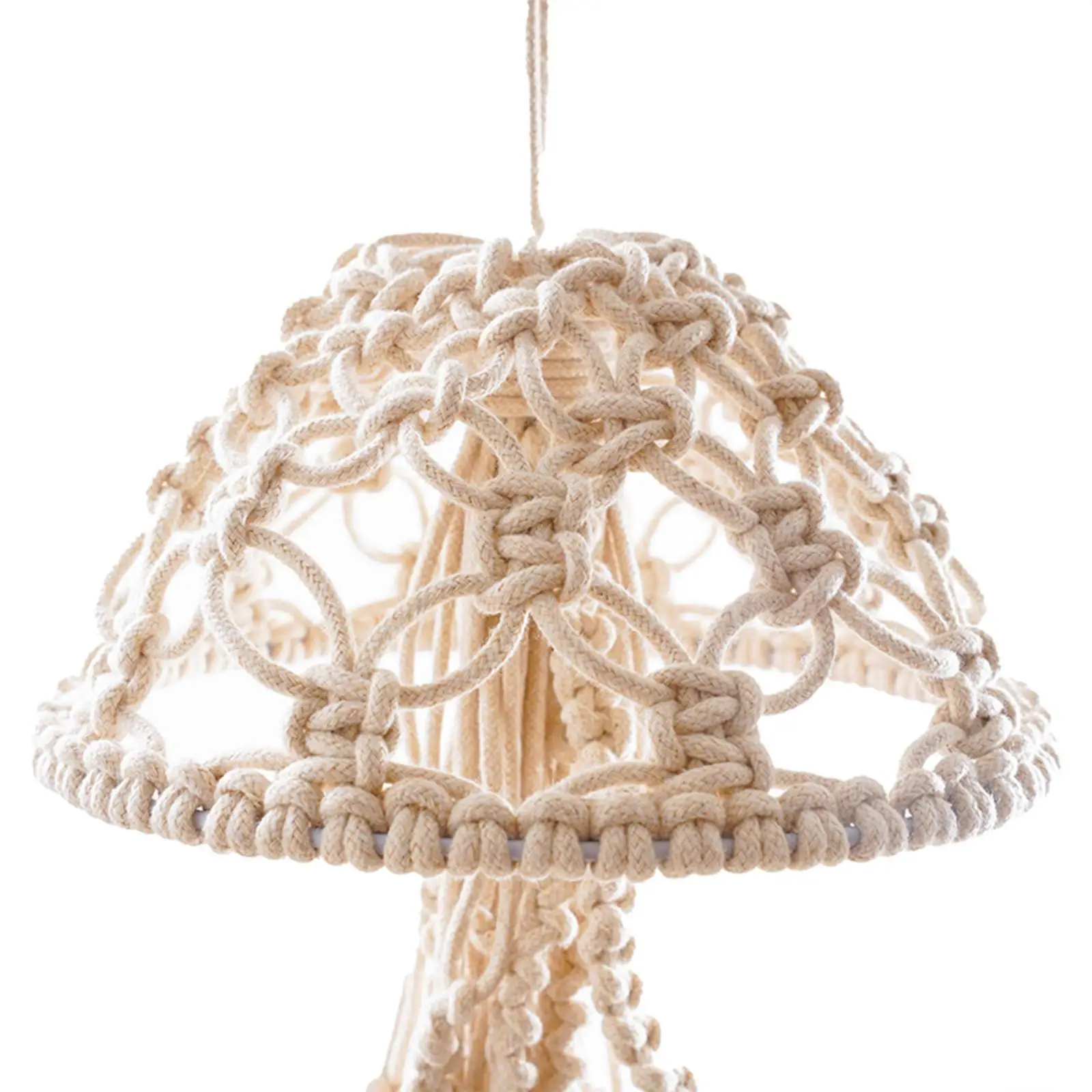 Jellyfish Woven Wall Hanging Boho Pendant Cotton Rope Decor for Bedroom Living Room Apartment Holiday Gift Ornament