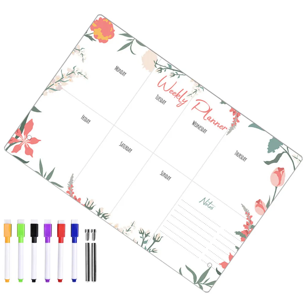 1-set-acrylic-memo-clear-weekly-planning-note-desk-acrylic-memo-board-dry-erase-board-nails-pens-reusable-practical
