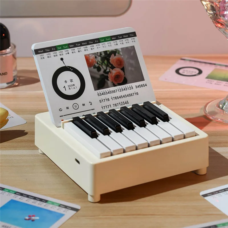 

ABKD Мини-календарь для фортепиано, всемирно известная музыка, высококачественное музыкальное пианино, украшение для рабочего стола, игровой календарь, подарок-сюрприз