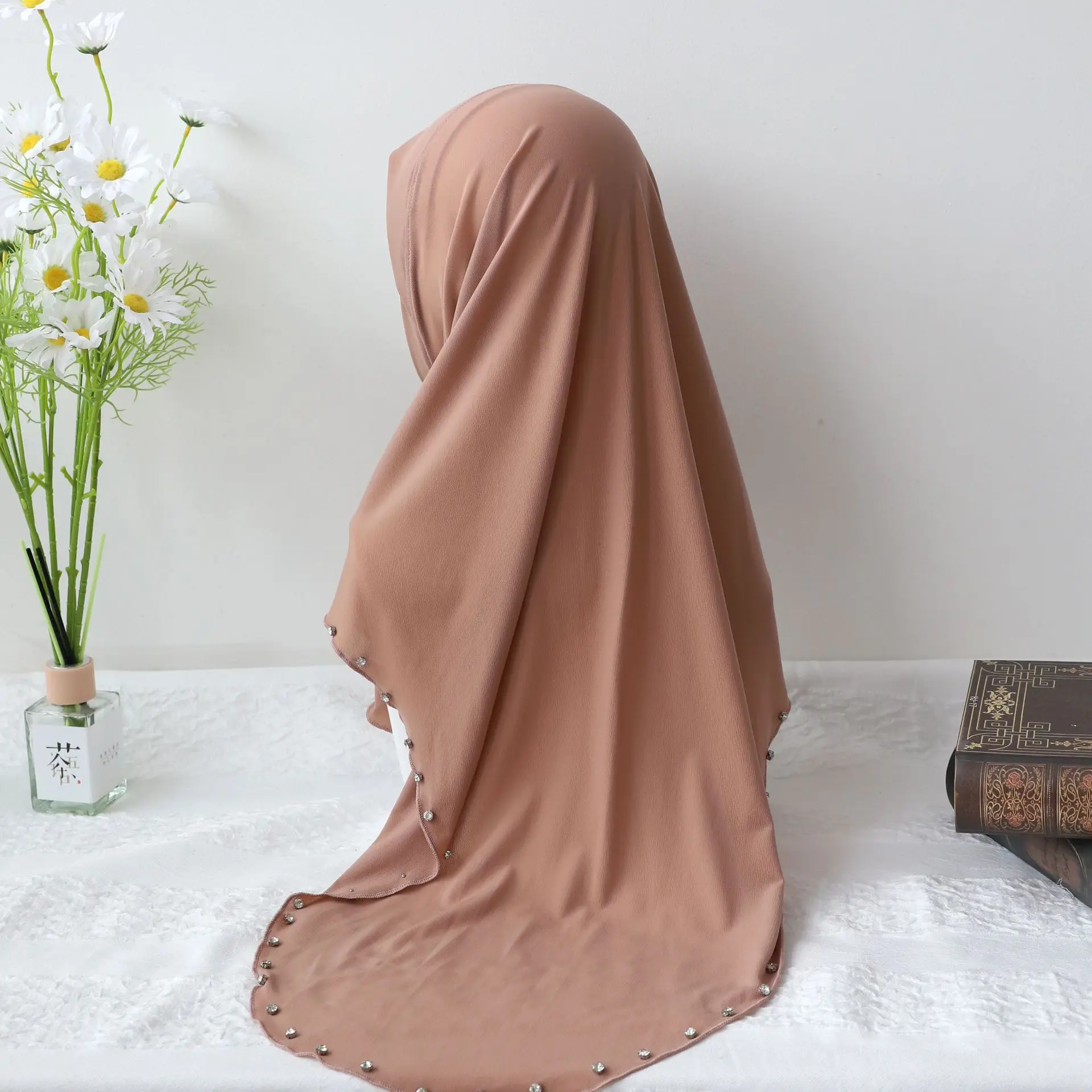 Stretch Instant Schal Daimonds Hijab muslimischen Frauen Kopftuch ziehen auf Kopf wickeln islamische Mode Amira Turban Jersey Schals Hijabs