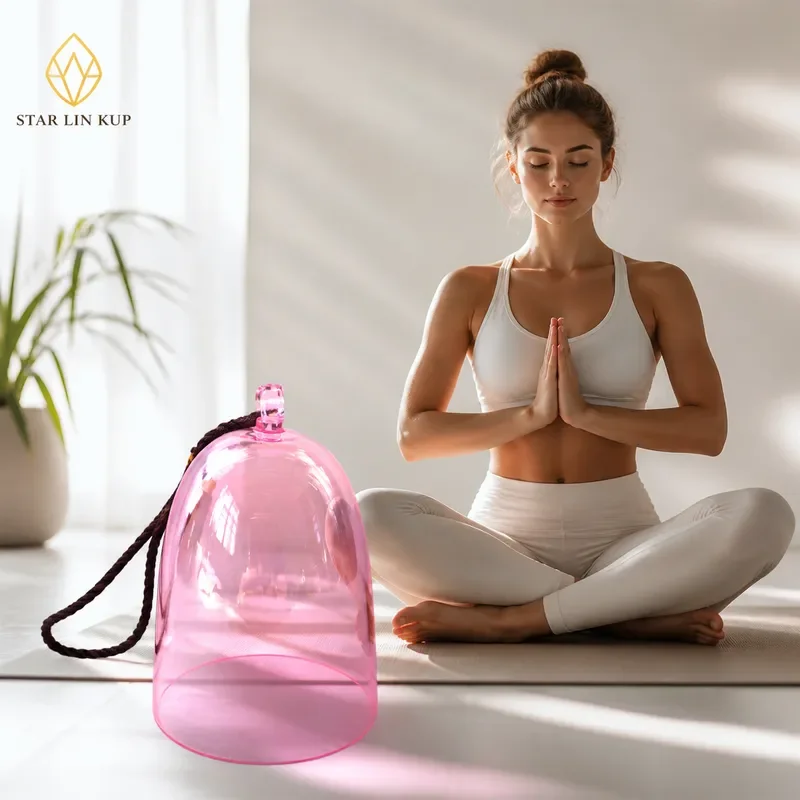 STAR LIN KUP 432Hz Crystal Singing Bowl 6th Octave C to B Note Magic Pink Healing Chakra Meditation Sound Therapy Instrument