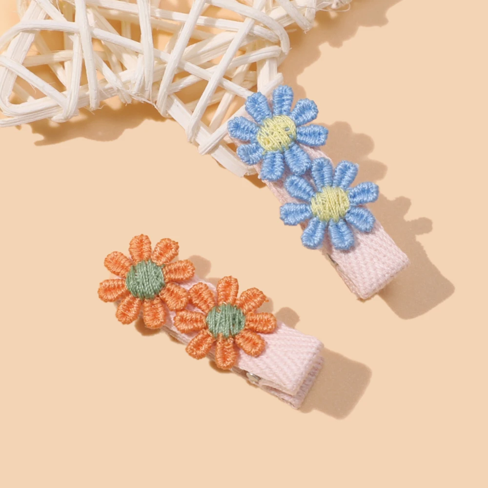 2023 New Baby Girl Hair Clips Cute Baby Newborn Dacron Flower Toddler  Barrettes Headwear Girls Hair Accessories for Kids