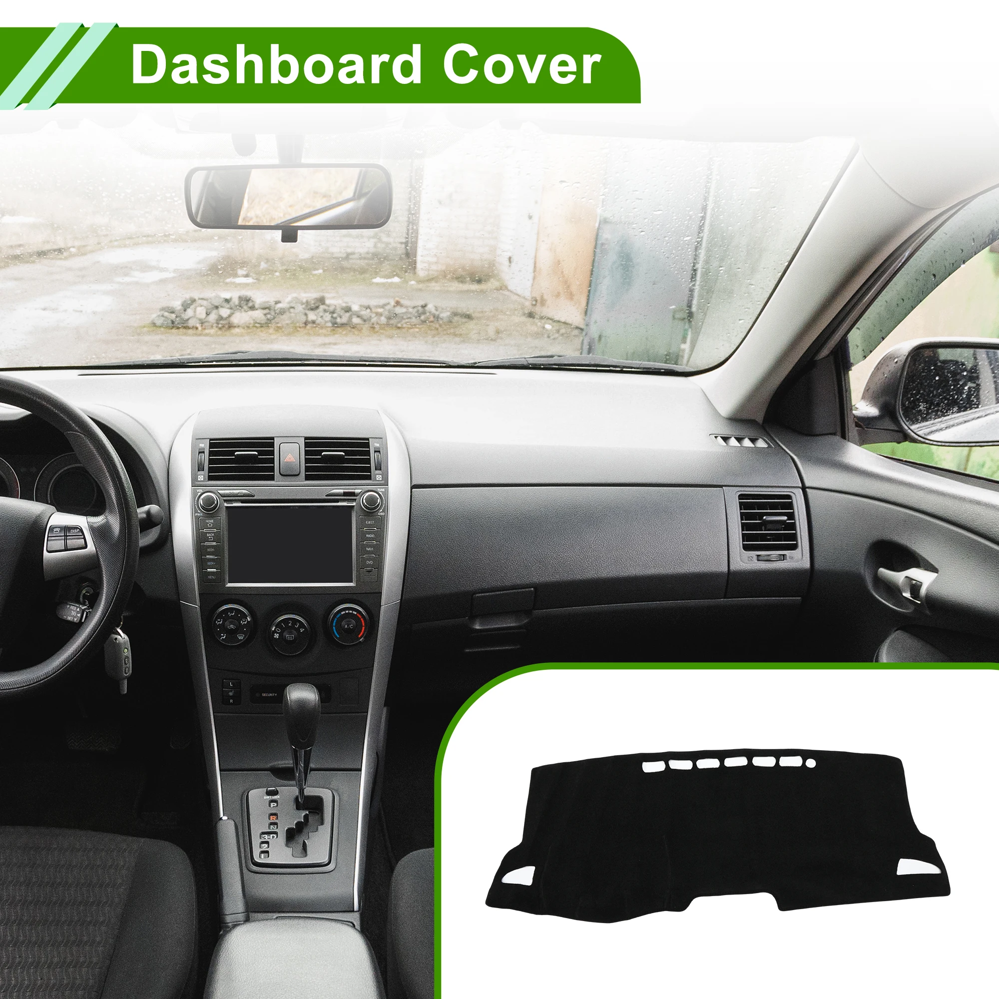 

UXCELL Dashboard Cover for Toyota Corolla 2019-2025 without Hud Polyester Black 1 Pc