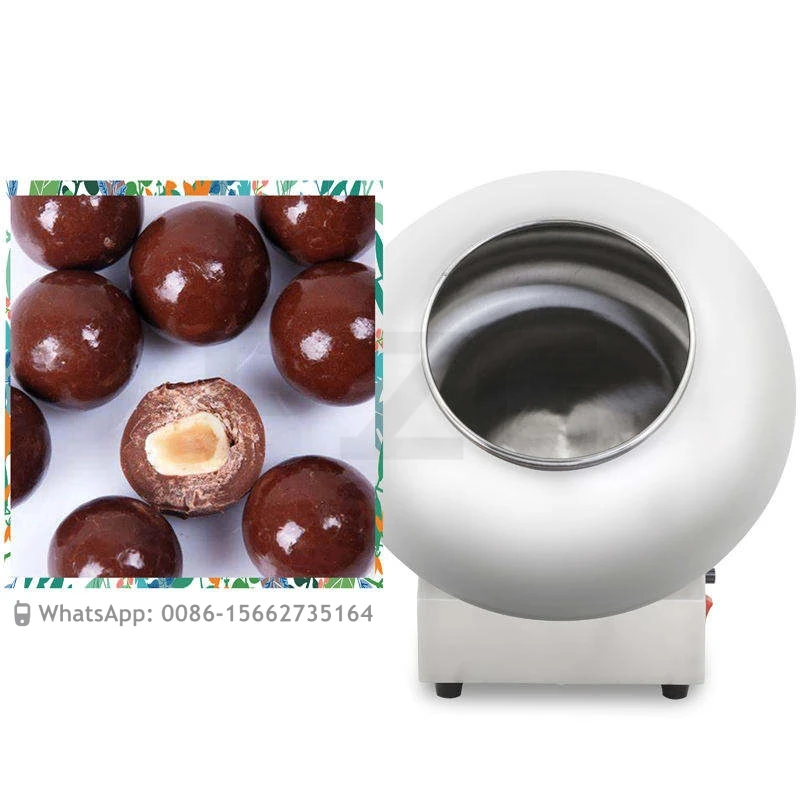 Multi-Function Chocolate Almonds Nuts Coater Coating Pan Machine Peanut Sugar Candy Coating Polishing Machine