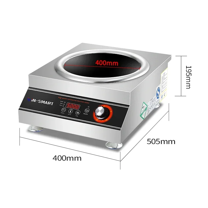 Commercial  5000W High-power Cooking Wok burner Type Induction Cooker Concave Furnace Stove Home Kitchen Use Cooktop
