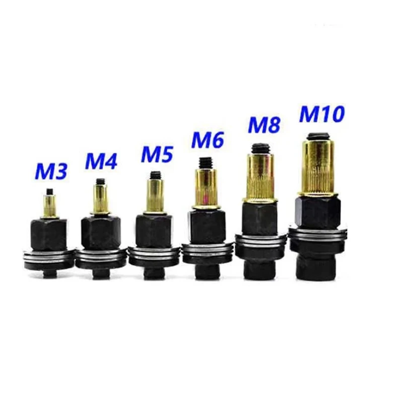 6 Stuks Kop Moeren Adapter Gereedschap Klinkmachine Gereedschap Accessoire Voor Moeren Optionele Model M3-M10