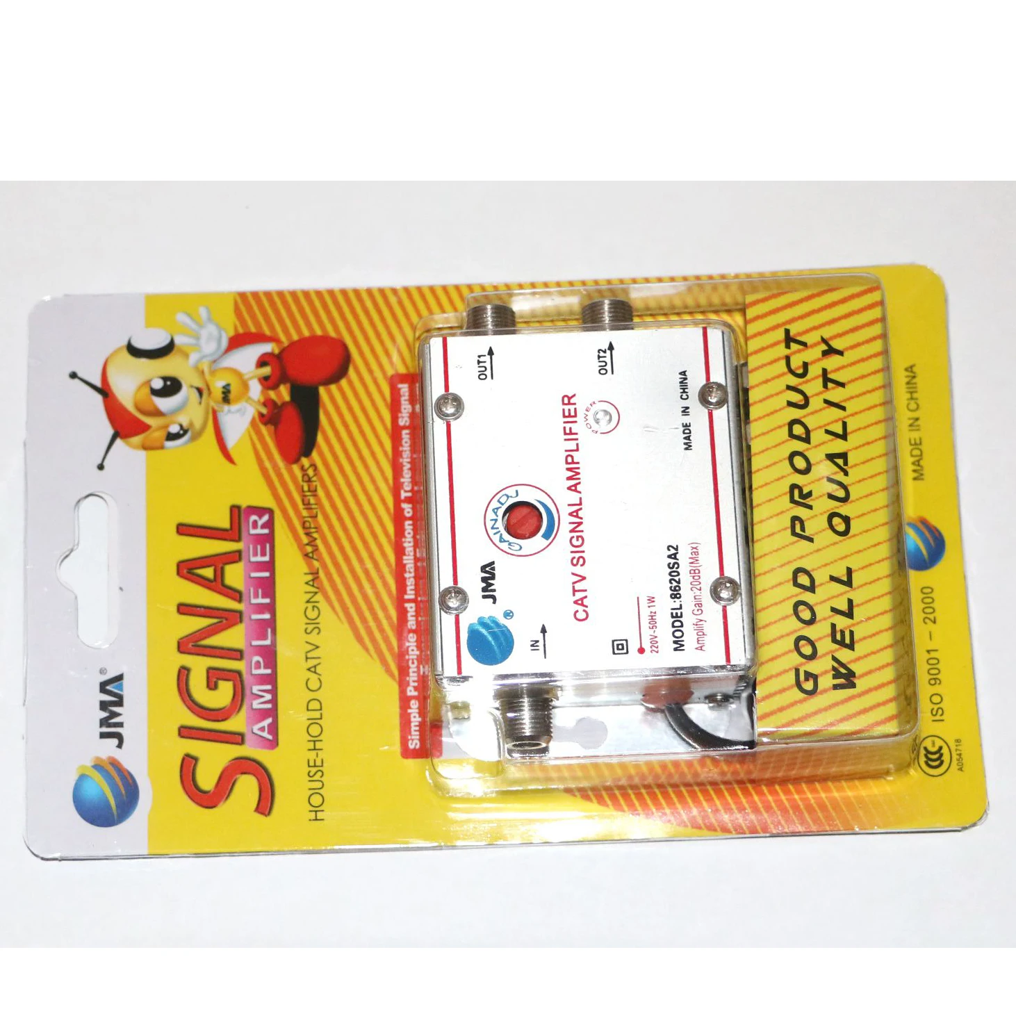 8620SA2 DTMB Cable TV Splitter Amplifier 20DB Digital TV Antenna Signal Booster Home TV Equipment EU Plug 220V 50/60HZ 2