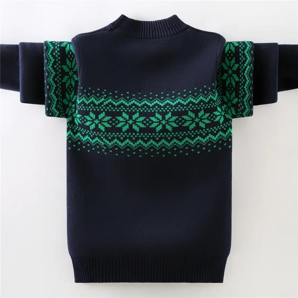 Children's Sweater Keep Warm Autumn/Winter Jacquard Snowflake Pattern New Cotton Clothing Boys Kids Knitted Pullovers