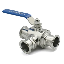 19/25/32/38/51mmSS304/316L Stainless Steel Sanitary Three-way Ball Valve T L Port Ferrule/50.5/64mm Self-made Diary Product