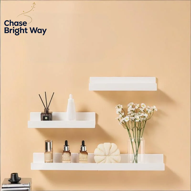 White No Drill Bathroom Shelf Shower Storage Rack ABS Corner Wall Mounted Shampoo Holder For Kitchen Organization