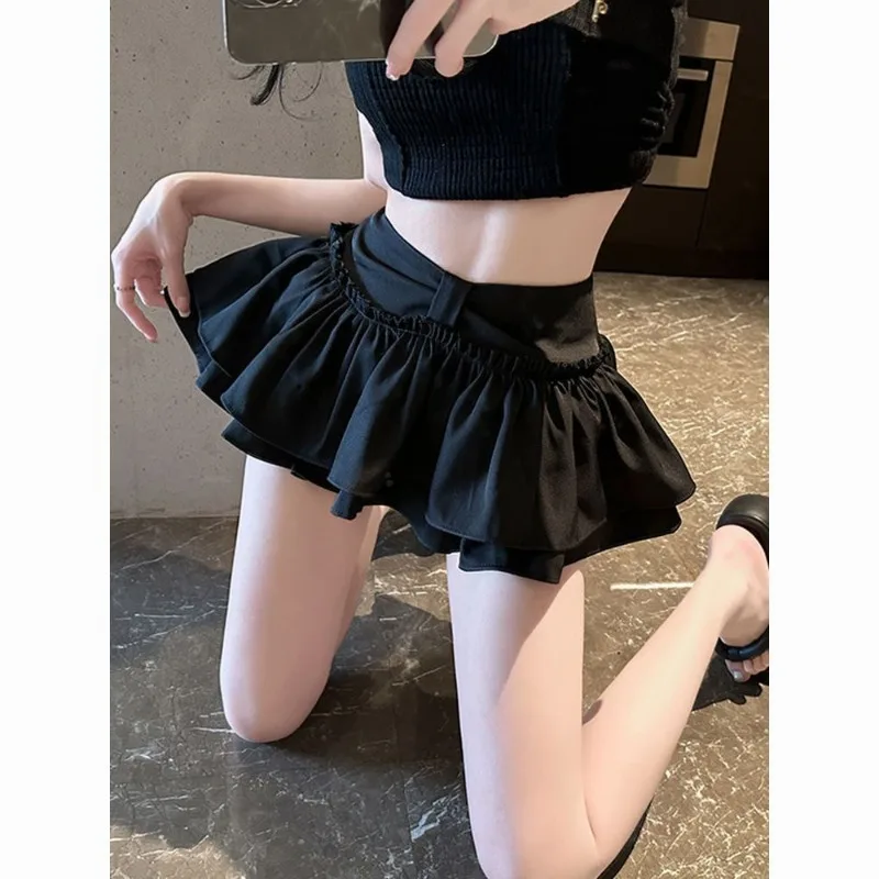 

2025 New Summer Casual Lolita Puffy Age-reducing Cake Skirt Anti-light Mini Skirt Sweet Fresh Japanese Ruffle Edge Short Skirts