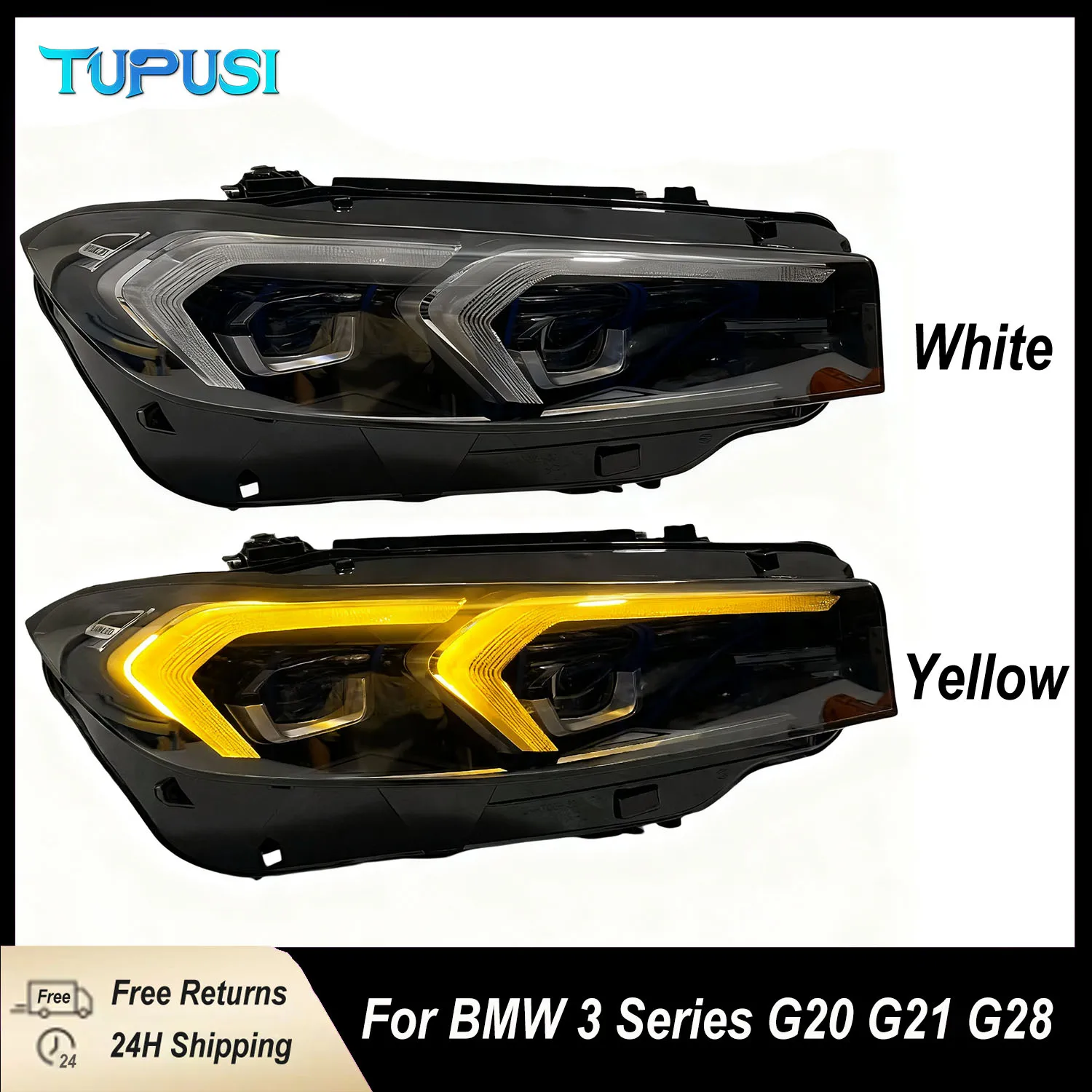 

Double Color Change LED Headlights Assembly for BMW 3 Series G20 G21 G28 Low Configuration 2023-2025 LCI Full LED Headlamp