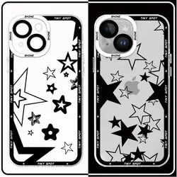 Shining Five pointed Star Case for Motolora Moto G72 G22 G32 G52 G73 G71 Edge 40 5G Transparent Soft Shell Cover