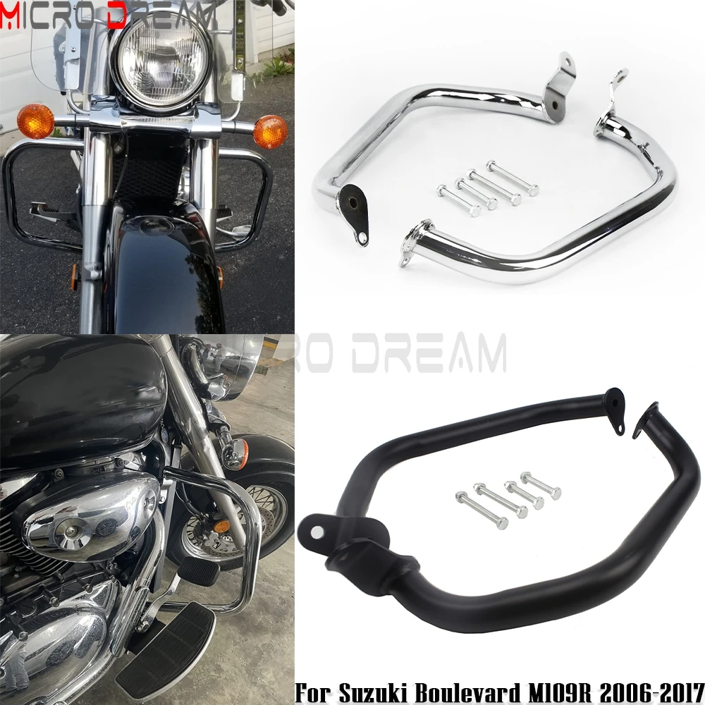 Motorcycle Accessories Highway Crash Bars Frame Engine Guard 32mm Front Bumpers Protector For Suzuki Boulevard M109R 2006-2017