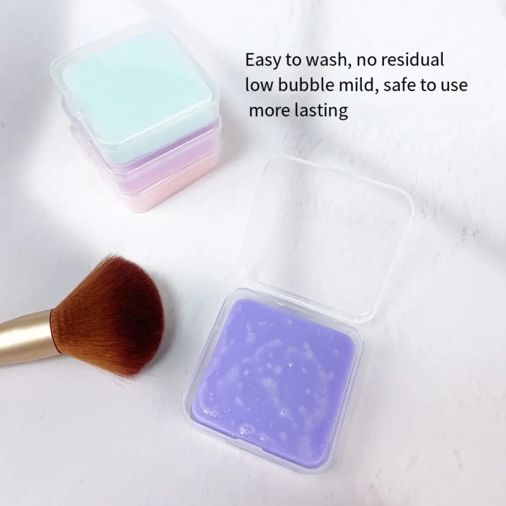 50g Makeup Brush Cleaner Soap Solid Soap Powder Puff Brush Cleaning Tool Brushes Cleaning Solution with Storage Box