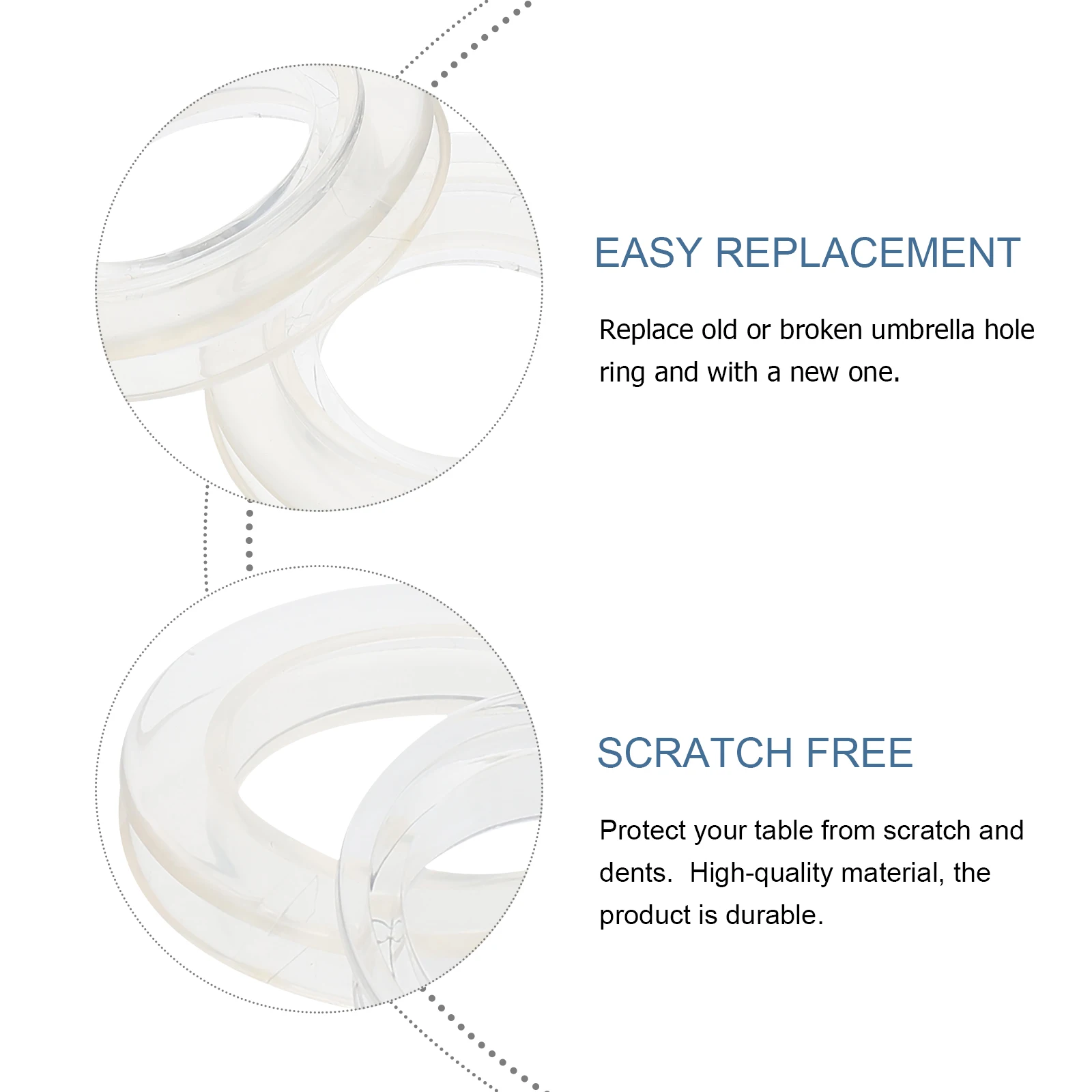 

2pcs Professional Sunshade Hole Rings Durable Silicone Umbrella Fixation Caps Windproof Universal Parasol Hole Plug For Outdoor
