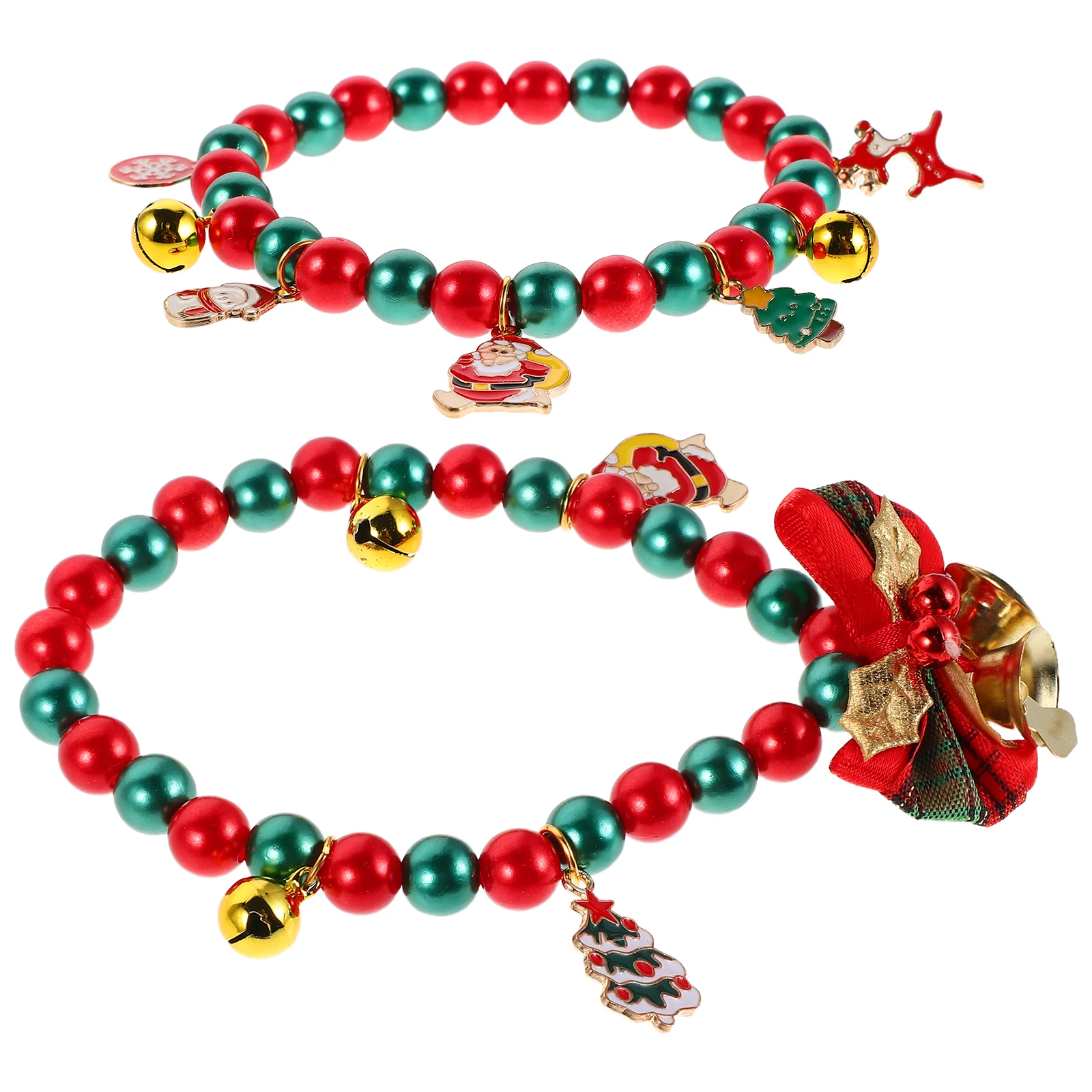 

2Pcs Christmas Dog Collar Santa Bell Small Pet Bow Tie Puppy Xmas Holiday Celebration Accessory Holiday Cat Collar