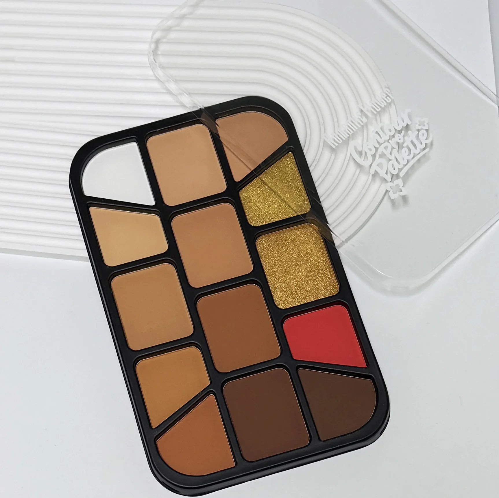 14-farbige All-in-1-Make-up-Palette, wasserfeste Gesichtskosmetik, Textmarker, Rouge, Konturpulver für langanhaltenden, frischen Look