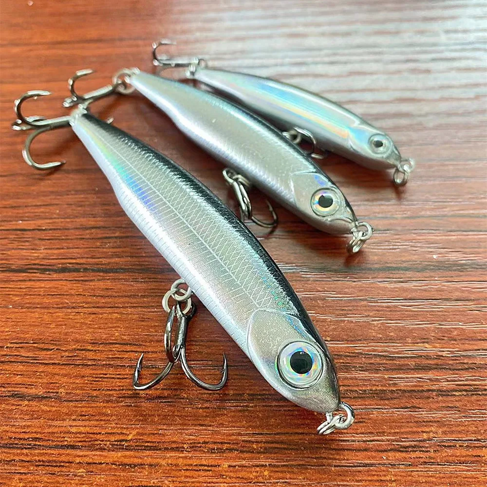 싱킹 연필 낚시 미끼 Wobblers 5cm 3.5g 미니 인공 금속 하드 미끼 지그 3D 눈 Pesca 송어 낚시 태클, 1 피스