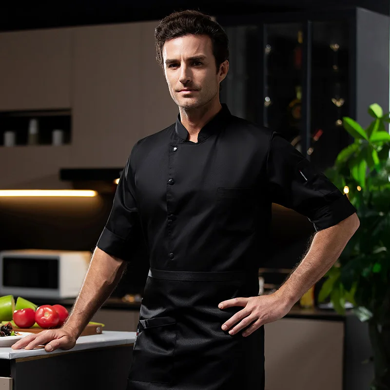 Uniforme de Chef de restaurante occidental, traje de otoño, Catering, Hotel, cantina, pastelería, pastelería, tienda, ropa de trabajo, chaqueta de cocina de tres cuartos