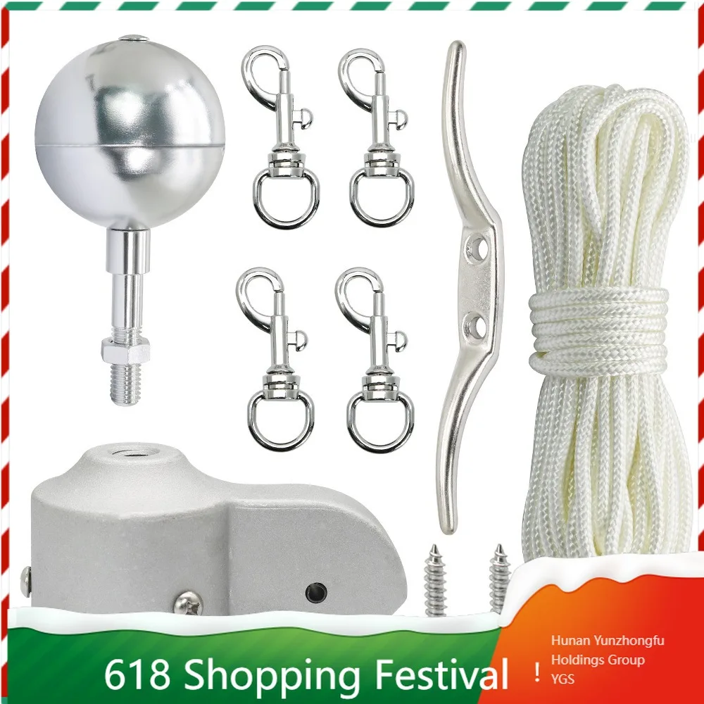 Garden Heavy Aluminum Flagpole Repair Accessories Complete Flag Pole Fixing Hardware Kit For Yard Use