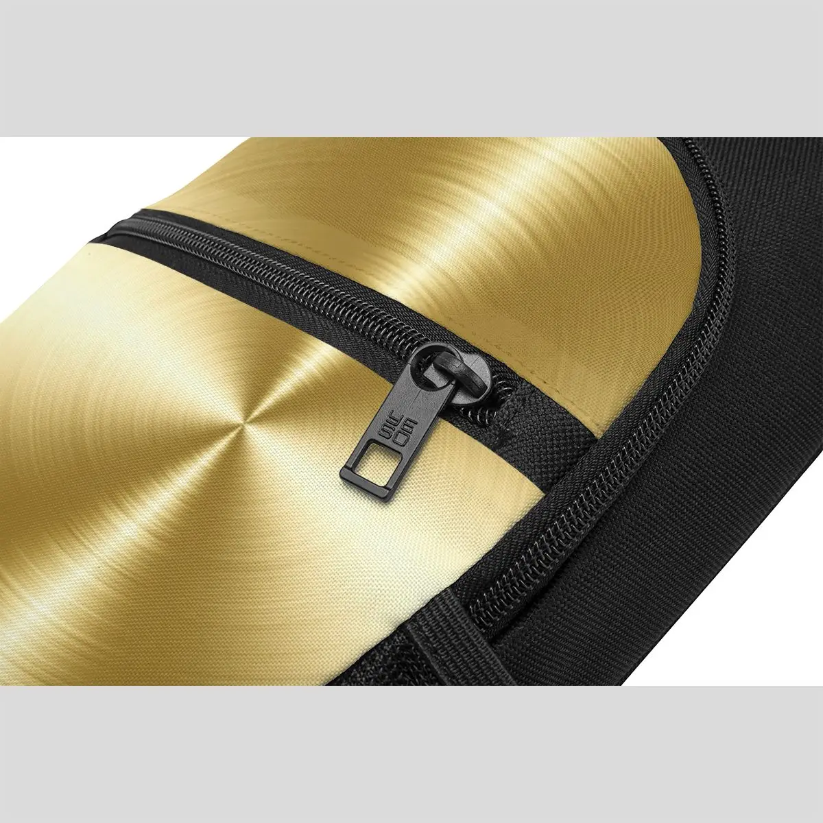 Brushed Gold Radial Metal Chest Bag Men Sling Crossbody Backpack Chest Bag Travel Hiking Daypack Shoulder Bag