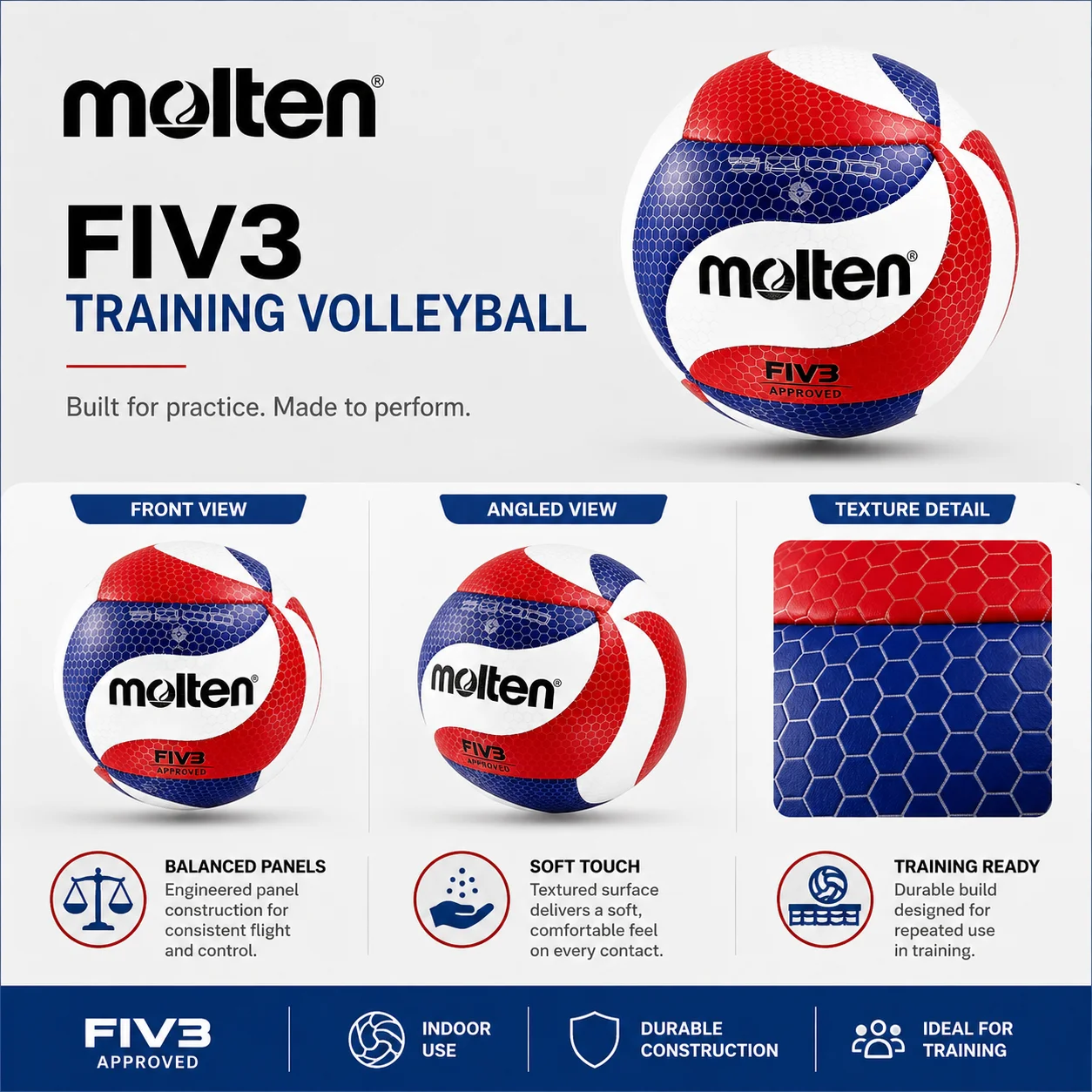 High Quality Volleyball Wear Resistant PU Surface Game Ball for Training Competition Indoor Outdoor Sports Equipment view 2