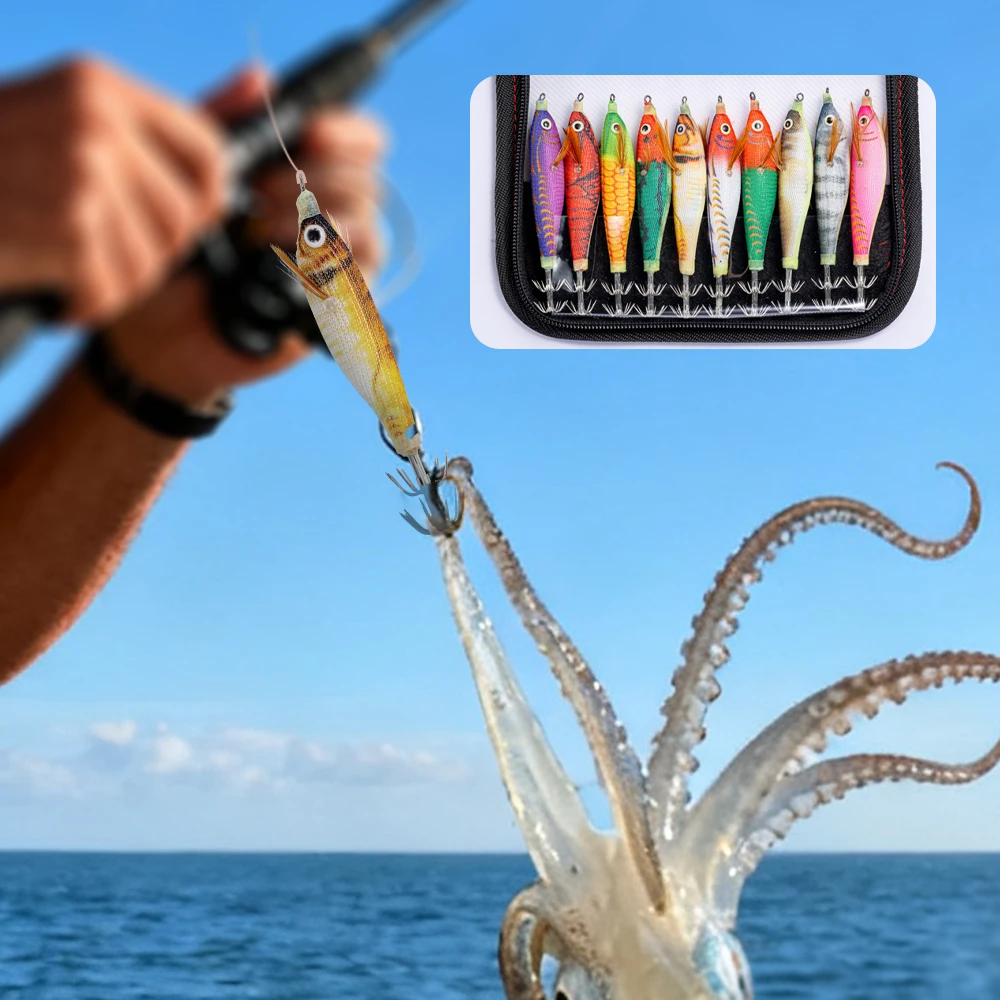 Señuelos luminosos para calamar – Madera, pulpo, sepias y camarones - imagen 3