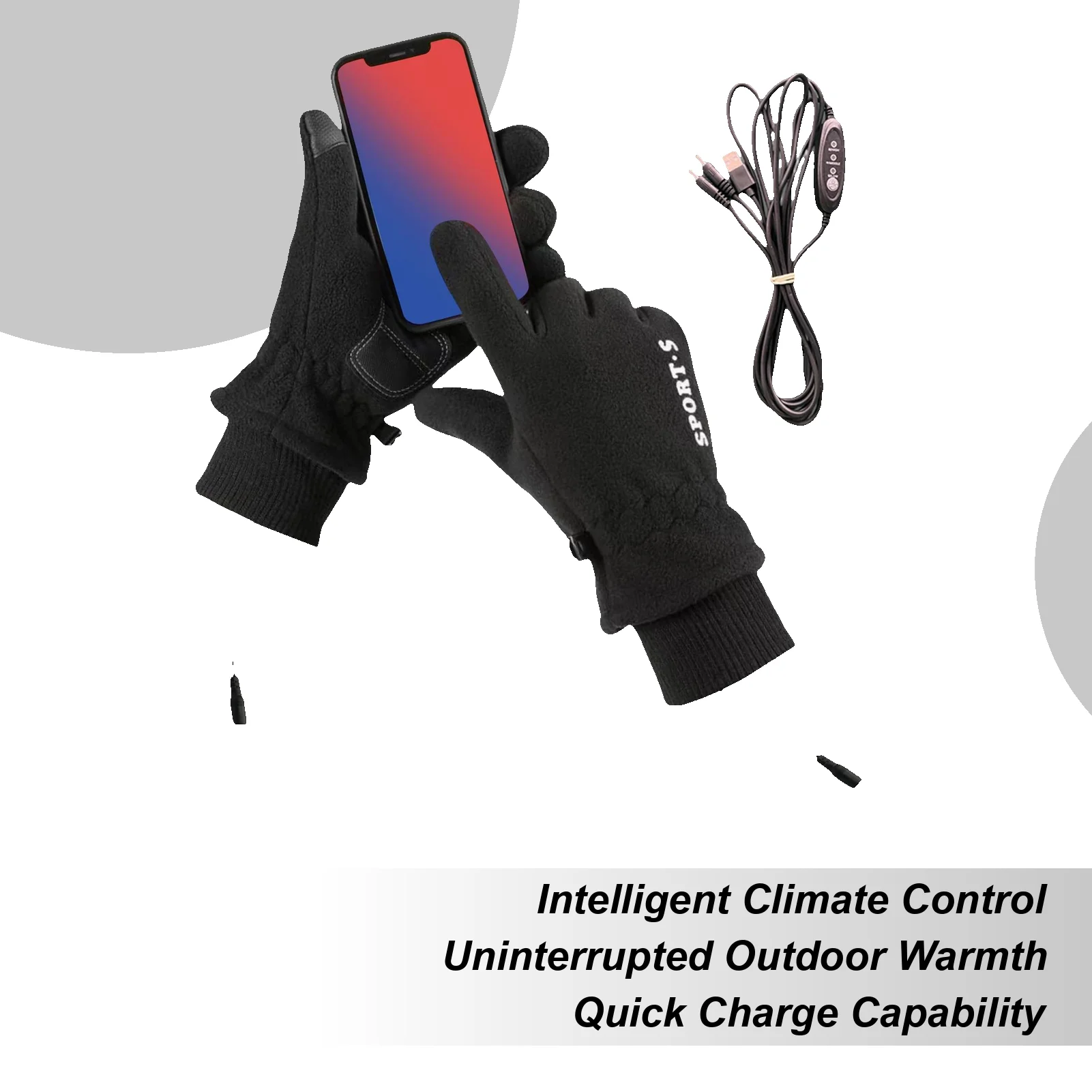 

Heated Gloves For Men Windproof Hand Warmer Cold Weather Thermal Heating Gloves For Men Women Outdoor Sports Work Running