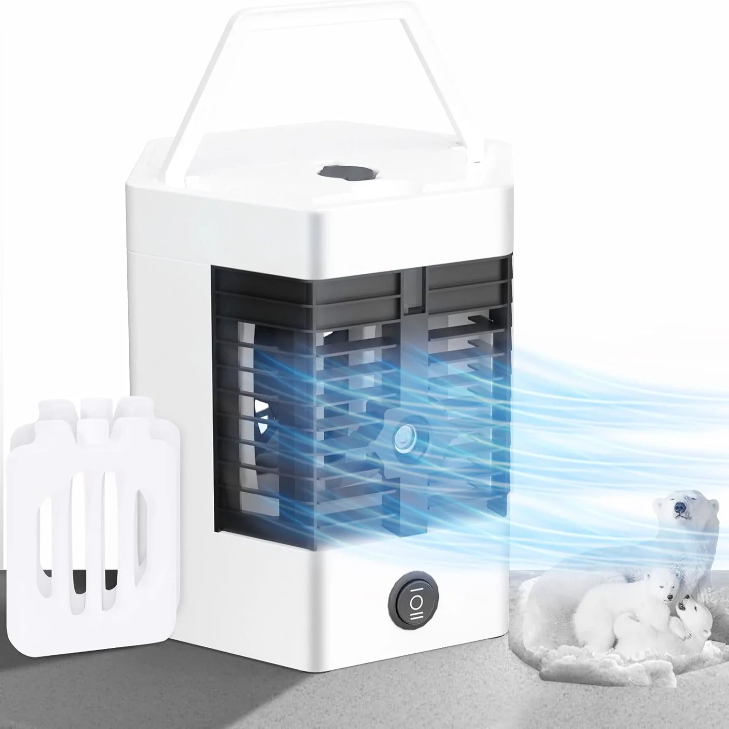 

-in-1 Portable Air Conditioners, Desktop Humidifier Cooler with Adjustable , Small Personal Air Conditioner for Car Office Bedr
