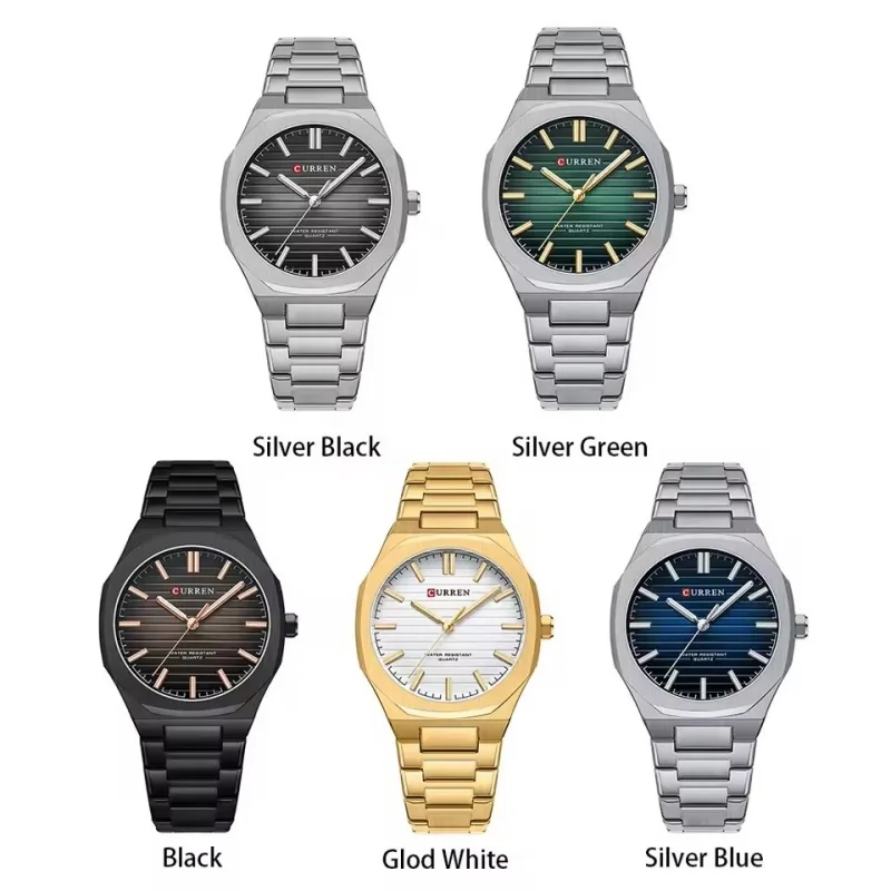 CURREN 8456 جديد فاخر الأعمال مقاوم للماء ضوء الليل الرجال الكوارتز الفولاذ المقاوم للصدأ حزام ساعة مقاوم للماء الساعات للرجال reloj