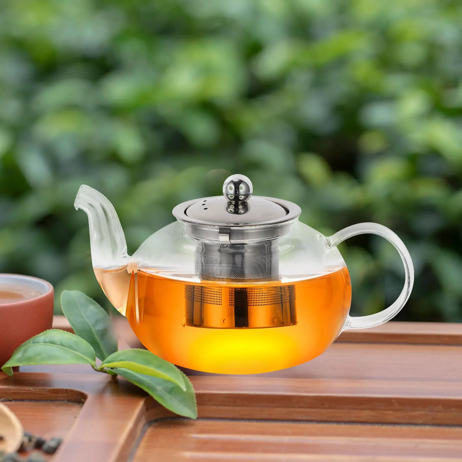

Glass Teapot Stainless Infuser Portable Transparent Tea Kettle Household Glass Pot Flowering Blooming Tea