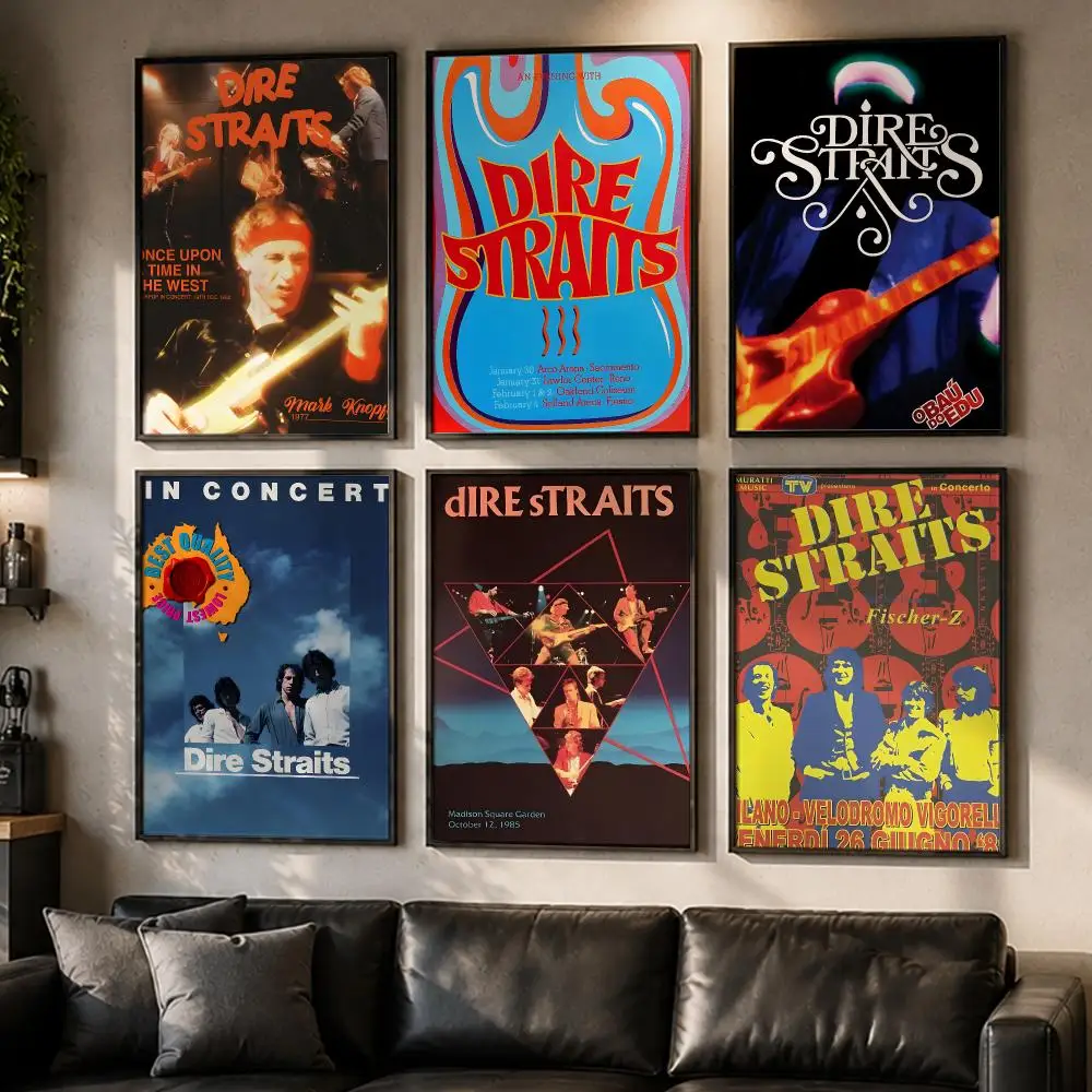 Legendary Band Dire Straits Poster No Glue Residue Self-Adhesive Art Poster Wall Decor for Bedroom Living Room
