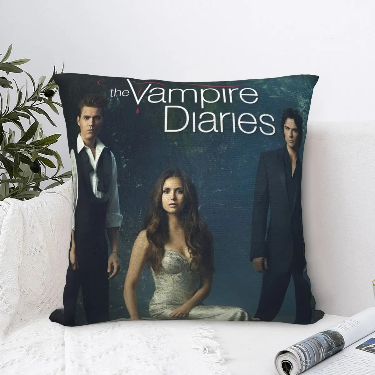 The Vampire Diaries Movie Family Pillowcase Polyester Cushion Cover Decoration Pillow Case Cover Living Room Square 45*45cm