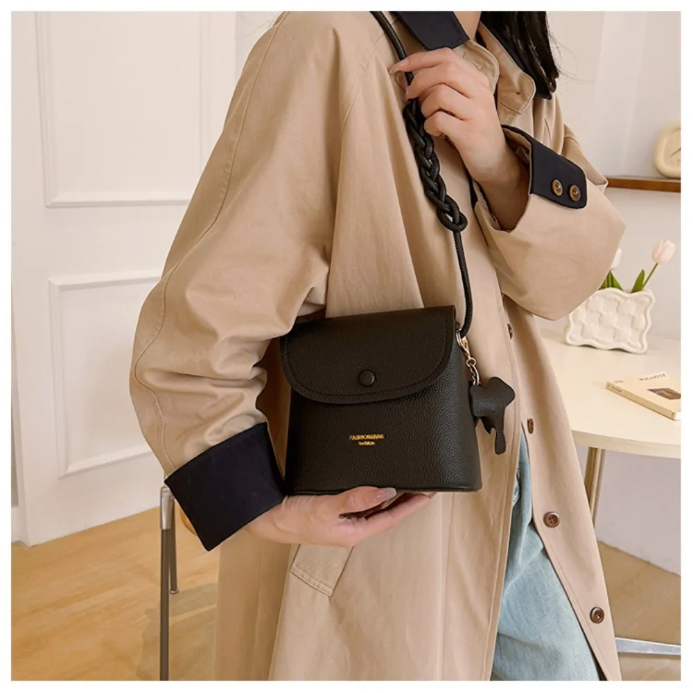 Retro New Women PU Leather Wallet Portable Smooth Waterproof Student Female Crossbody Bag PU Messenger Bag