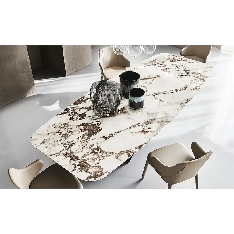 Gainsville Customized Natural Marble Dining Table Italian Design Dining Room Furniture Set for Villa Apartment