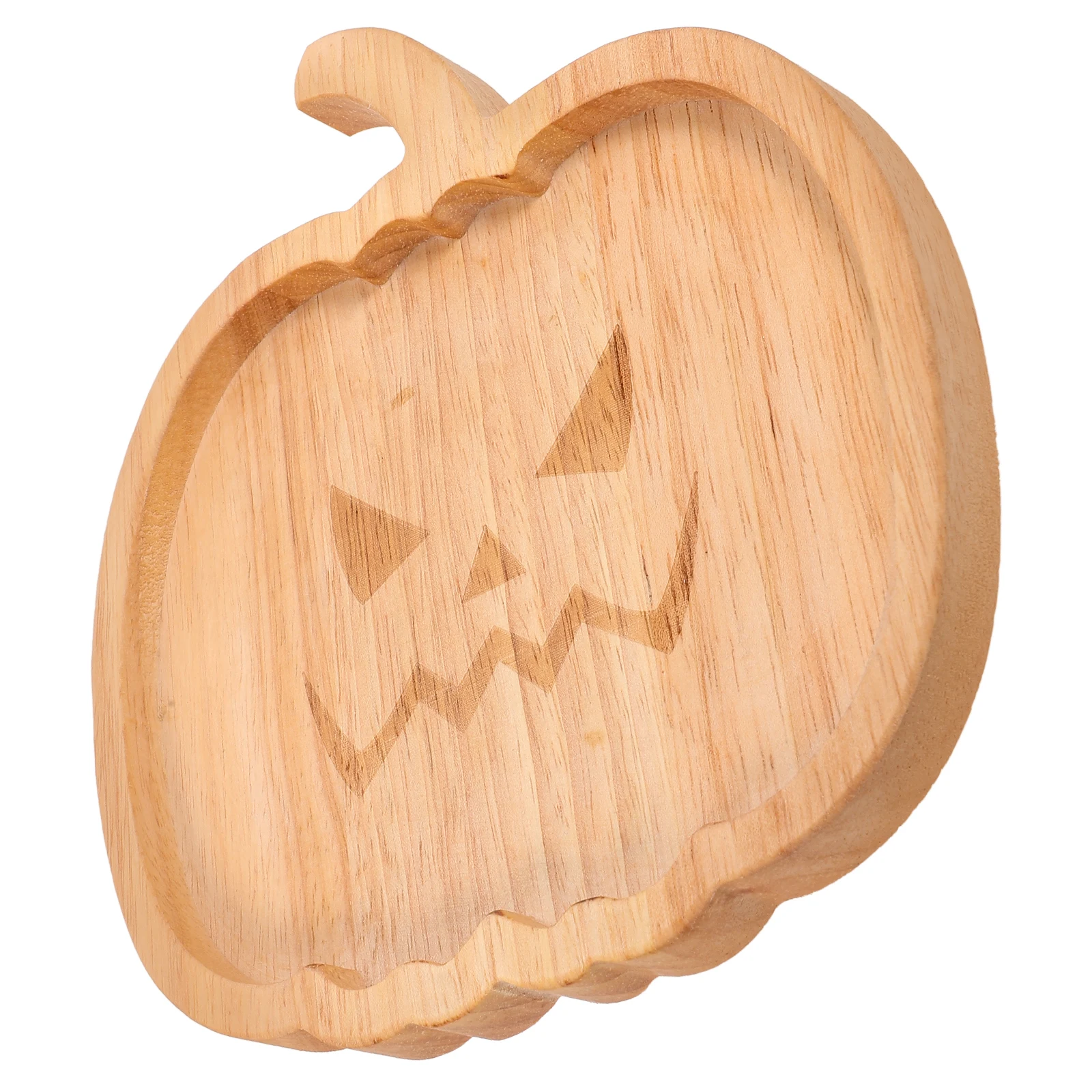 

Pumpkin Halloween Snack Tray Fruit Dish Fall Platters Plate Wooden Elements
